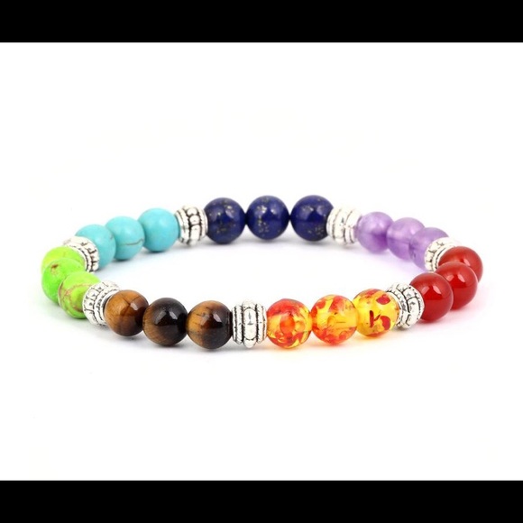 Hot 7 Chakra Healing Beads Bracelet For Men - Picture 1 of 7